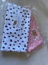 Two cotton baby blankets - polka dot pink and white
