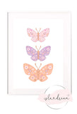 Isla Dream Floral Butterfly Trio Print