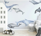 Ginger Monkey Watercolour Whale Wall Decal