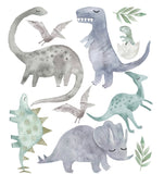Ginger Monkey Watercolour Dinosaurs Wall Decals