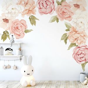 Ginger Monkey Peachy Peony & Rose Wall Decals