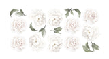 Ginger Monkey White Peony & Rose Wall Decal