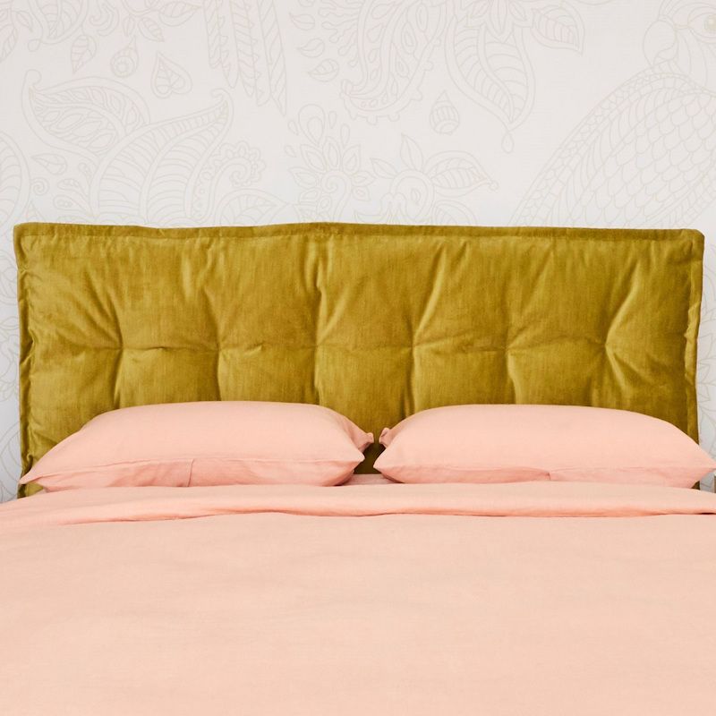 MARTINI RELAXED CUSHION STYLE UPHOLSTERED BEDHEAD 40+ COLOURS Verde